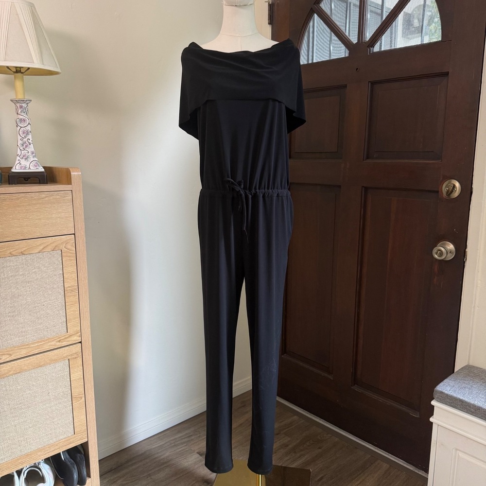 Ruti Off the Shoulder Jumpsuit Excellent Straight Leg | Black | Womens XS/S